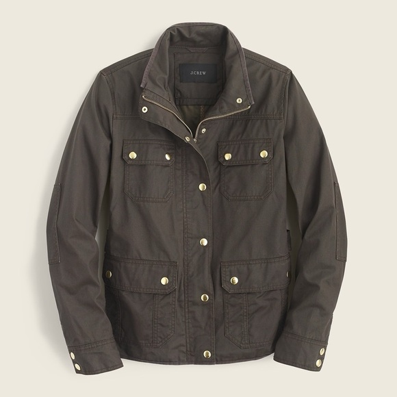 J Crew • Downtown Field Jacket waxed cotton canvas Mossy Brown olive green - Picture 3 of 14